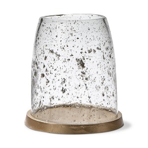 TAG Pebble Clear Glass Hurricane Pillar Candle Holder Small, 5.0L x 5.0W x 5.5H Inches - 1 of 2