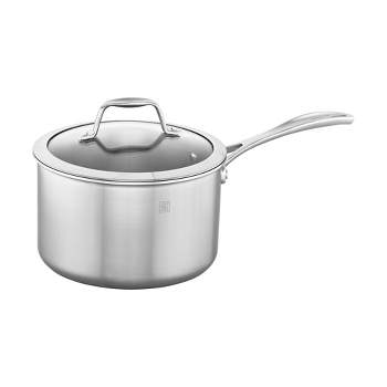 Cyrosa 4 Quart Saucepan with Strainer Lid, Stainless Steel Sauce