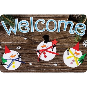 Ashley Productions® The Original Fun Mat™, Welcome Mat, 15.5" x 23.5", 3 Snowmen Crafted - 1 of 1
