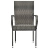 vidaXL Dining Chair Set of 4 Brown PE rattan, powder-coated steel - Gray 4 - 3 of 4