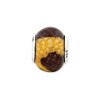 Black Bow Jewelry Brown, Yellow Glitter Overlay Glass & Sterling Silver Bead Charm, 15mm - 2 of 4