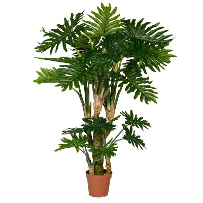 Large Philodendron Indoor/Outdoor Artificial Plant with Pot Green - Pottery Pot