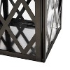 Christopher Knight Home 14"x7" Stainless Steel Ashuelot Lantern: Modern Tempered Glass Patio Decor - 3 of 4