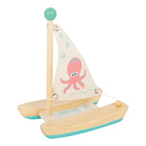 Small Foot Octopus Catamaran Wooden Water Toy - 1 of 4