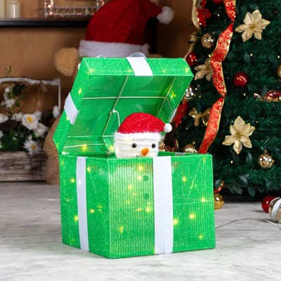 Karl Home 12 inch Lighted Electric Gift Box Christmas Decoration