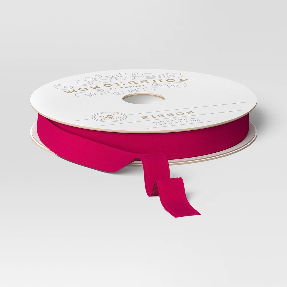 1/2" Velvet Christmas Ribbon 30' Pink - Wondershop™