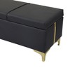CAVINAS 47.2" Shoe Bench with Storag, Storage Benches with Cushions, Metal Feet Bedroom Storage Bench for Bedroom, Living Room, Black - 2 of 4