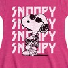 Girls' - Peanuts - Snoopy Rock Name Repeat Fit & Flair Cap Sleeve Dress - 2 of 3