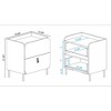 Manhattan Comfort Bogardus Mid - Century Modern 2 Drawer Nightstand - 3 of 4