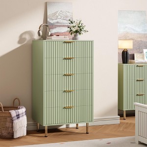 Fluted 5-Drawer Dresser for Bedroom – 48" Tall Modern Chest of Drawers with Deep Drawers and Wide Top - 1 of 4