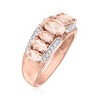 Ross-Simons 2.60 ct. t.w. Morganite and .14 ct. t.w. Diamond Ring in 18kt Rose Gold Over Sterling - 3 of 4