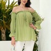 Anna-Kaci Women's Semi Sheer Boho Off The Shoulder Layering Top for Casual Looks - 2 of 4