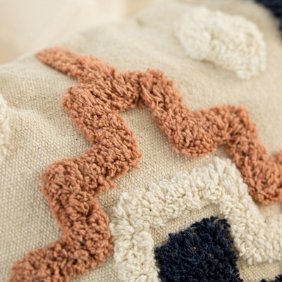 Handwoven Cotton Euro Throw Pillow with Tassels