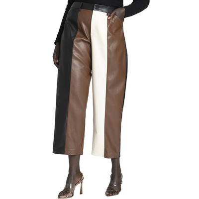 ELOQUII Women's Plus Size Colorblocked Faux Leather Pant