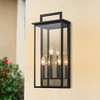 C Cattleya 3-Light Matte Black Outdoor Wall Light with Gold Reflector and Clear Glass Shade - 2 of 4