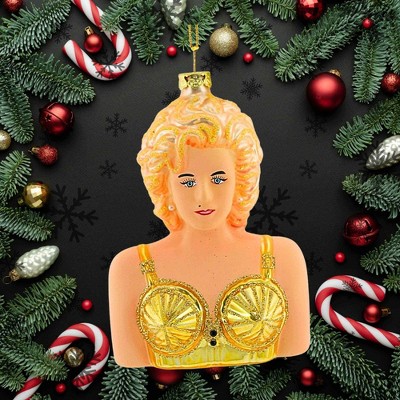Madonna Blonde Ambition Glass Holiday Ornament
