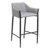 HomeRoots 30" Slate Gray And Black Fabric And Steel Bar Height Bar Chair - 4 of 4