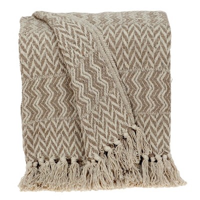 Parkland Collection,Alma Transitional Brown 52" X 67" Woven Handloom Throw