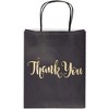 Sparkle and Bash 24 Pack Black Thank You Paper Gift Bags with Handles, Gold Foil - 3 of 4