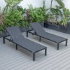 LeisureMod Marlin Patio Chaise Lounge Chair With Black Aluminum Frame Set of 2 - 2 of 4