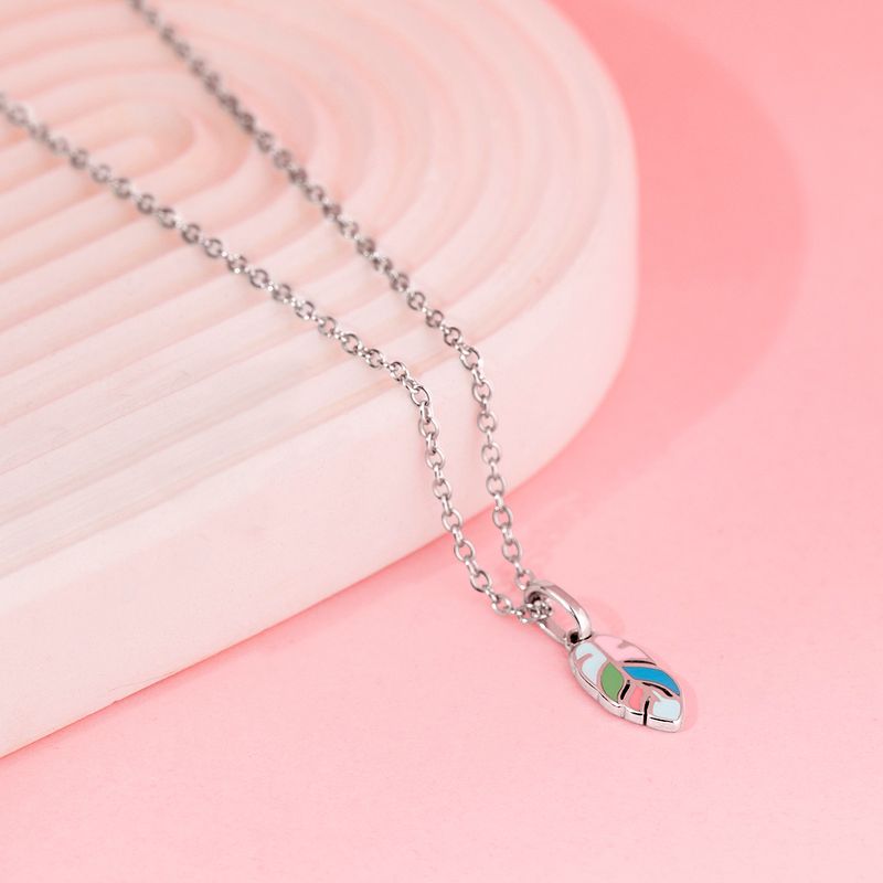 Girls' Pastel Feather Sterling Silver Necklace - In Season Jewelry, 5 of 6