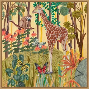 Amanti Art Giraffe in nature by Caroline Bonne Muller Framed Canvas Wall Art - 1 of 4