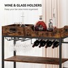 3-Tier Home Bar Cart, Rustic Brown Bar Cart with Wheels, Bar Cart - 2 of 4