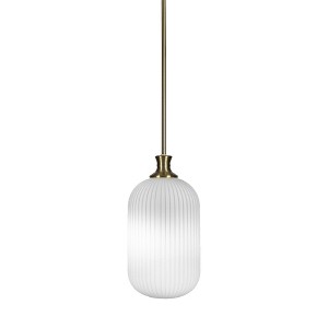 Toltec Lighting Carina 1 - Light Pendant in  New Aged Brass with 8.25" Opal Frosted Shade - 1 of 1