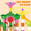 Joyf 236Pcs Glowing Marble Run with Motorized Elevator/30 Glow in The Dark Plastic Marbles Construction Building Blocks Toys Easter STEM Gifts for Kid - 4 of 4