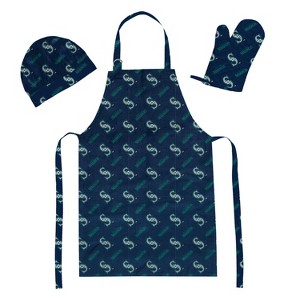 MLB Seattle Mariners Apron, Mitt, Hat Grill Tool Set - 3pc - 1 of 4