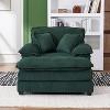 KTMBDW Sofa Chair with Movable Ottoman - Corduroy Cloud Couch Chair Soft Comfy Modern Sofa Chaise Single Sleeper Chair Bed for Living Room - 2 of 4