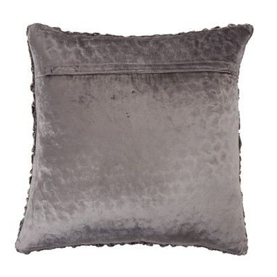 Slate Smocked Velvet Throw Pillow Cover, 20 in