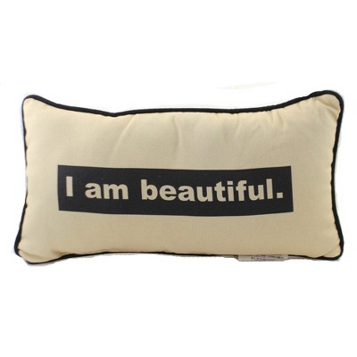 Home Decor 9.0" Affirmations Beautiful Pillow Piping Edge  -  Decorative Pillow