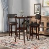3pc Singhe Transitional Counter Height Dining Set Brown/Espresso Cherry - HOMES: Inside + Out: Upholstered Stools, Wood Frame - 2 of 4