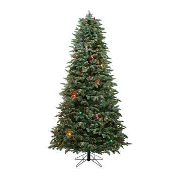 Northlight Real Touch™ Artificial Pre-Lit Slim Dunton Spruce Christmas Tree - 7.5' - Multi-Color Lights