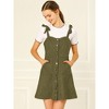 Allegra K Women's Strap Button Down Faux Suede A-Line Mini Overall Dress - 3 of 4