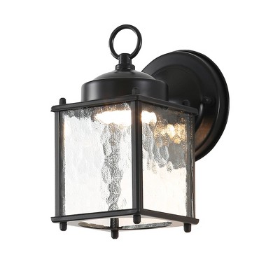 WELLFOR Outdoor Wall Sconce Lights Garage Lighting with Clear Glass Black