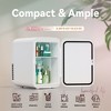 EUHOMY Mini Fridge, 4L/6 Cans, Portable Cooler & Warmer for Skincare,White - 2 of 4