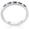 Pompeii3 1/2ct Princess Cut Sapphire & Diamond Wedding 14K White Gold Ring - 3 of 4