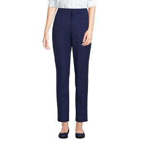 Lands' End Women's High Rise Bi Stretch Pintuck Pencil Ankle Pants - 1 of 4