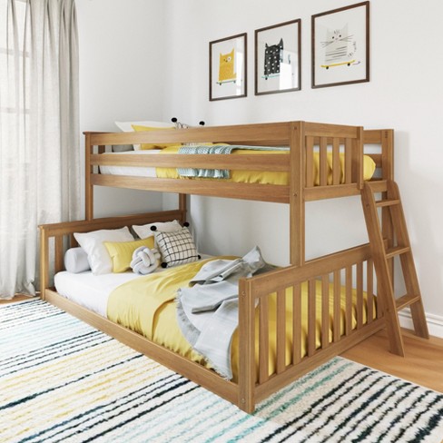 Max & Lily Twin over Full Low Bunk Bed with Ladder on End For Kids - image 1 of 4