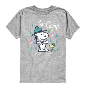 Boys' - Peanuts - Snoopy Camping Short Sleeve Graphic T-Shirt - 1 of 4