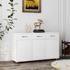 MAYEERTY Gray Three-Door Side Table Cabinet, Multipurpose Storage End Table with Sturdy Structure for Home - 3 of 4