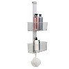 Two Tier Jumbo Aluminum Glass Wall Mounted Shower Caddy Clear - Bath Bliss - 3 of 4