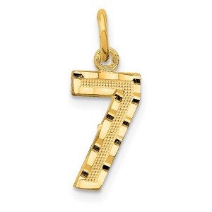 Black Bow Jewelry 14k Yellow Gold, Varsity Collection, Small D/C Pendant Number 7 - 1 of 4