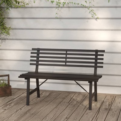 vidaXL Garden Bench Black Powder-coated steel Large Durable