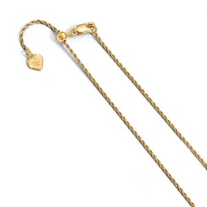Black Bow Jewelry 1.2mm Gold-Tone Plated Sterling Silver D/C Adj. Rope Chain Necklace - 1 of 4