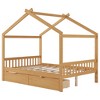 PAGED Twin Size Platform Bed Modern House-Shaped Pine Bed Frame with Headboard and Footboard for Bedroom - 3 of 4