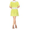 LA LEELA Women's Summer Front Open Holiday Beachwear Mini Bathing Suit Cover ups Duster Vacation Swimwear Cardigan L-XL Yellow, Solid - 4 of 4