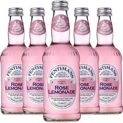Fentimans Botanically Brewed Rose Lemonade Sparkling Soda, 5 Pack, 9.3 fl oz Bottles – Premium Craft Soda/Mixer for Cocktails & Refreshing Drinks